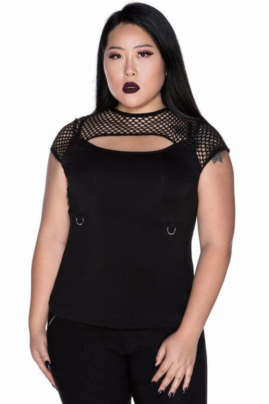 Dark Alternative | * Killstar Ramona Mesh Cap-Sleeve Top