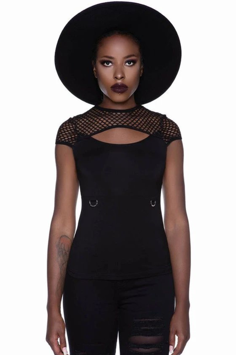 Dark Alternative | * Killstar Ramona Mesh Cap-Sleeve Top