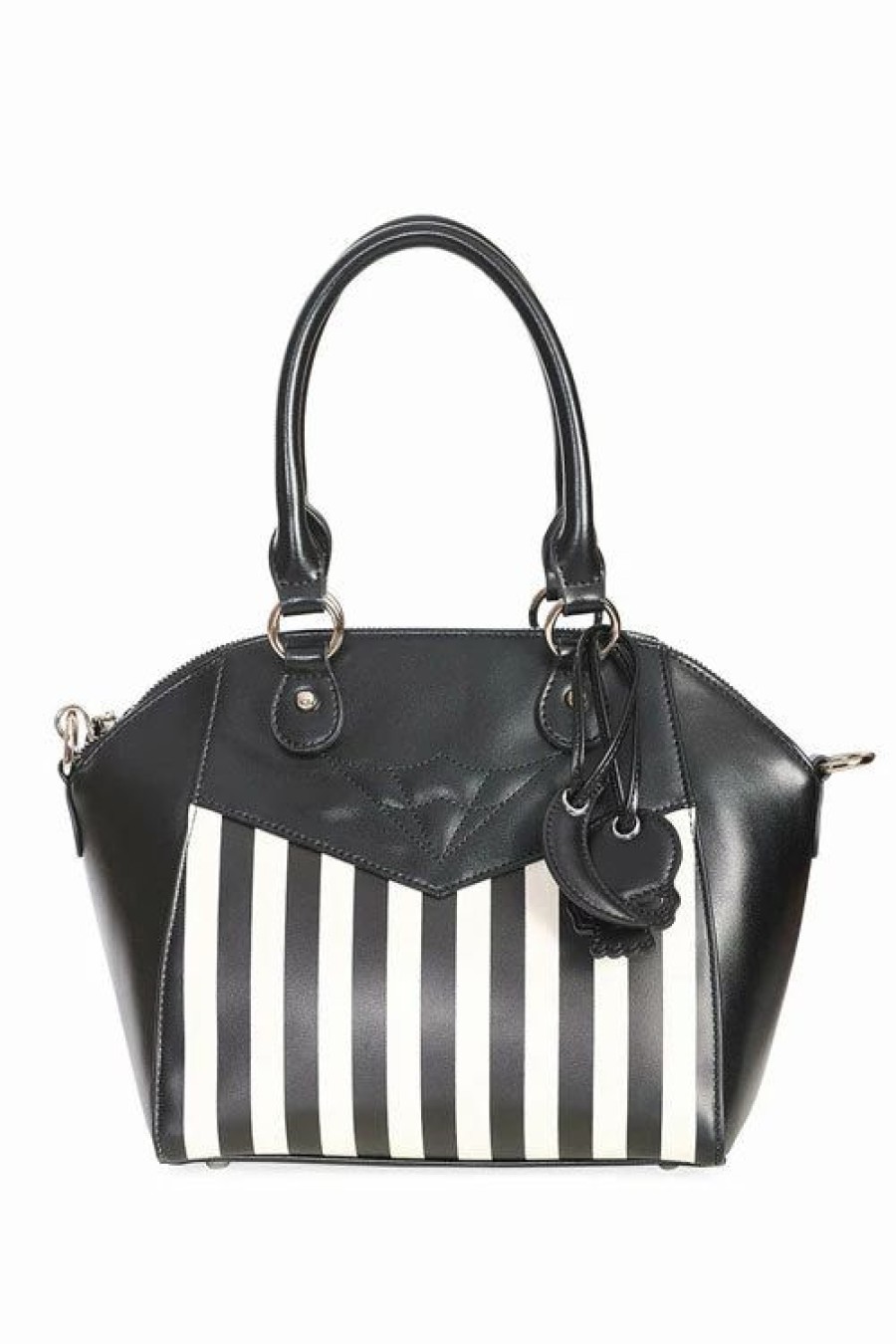 Dark Alternative | * Banned Another Lost Soul Handbag Purse With Black And White Stripes