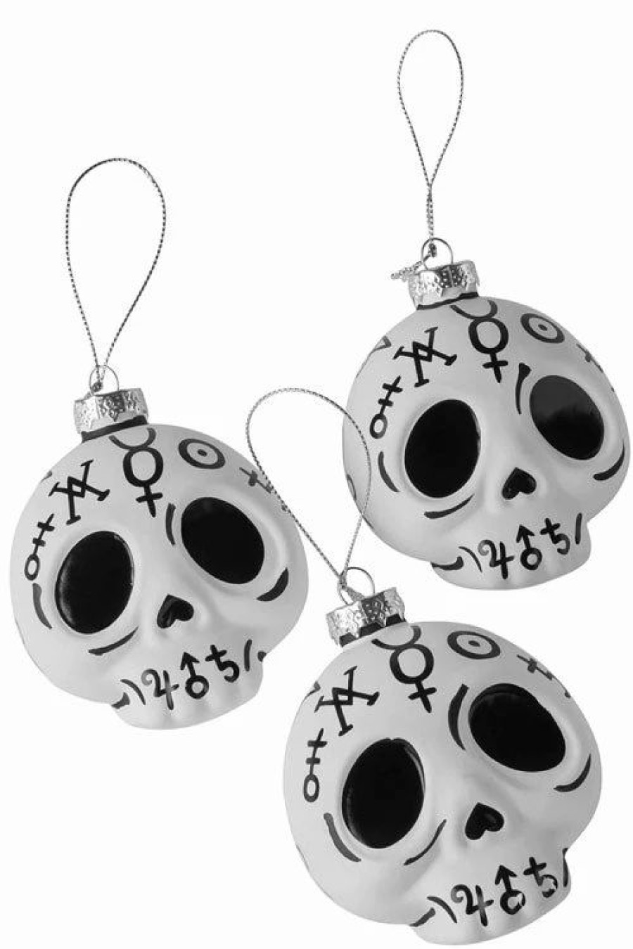 Dark Alternative | * Killstar Cranium Skull Glass Baubles Set Of 3 Spookmas Christmas Imperfect