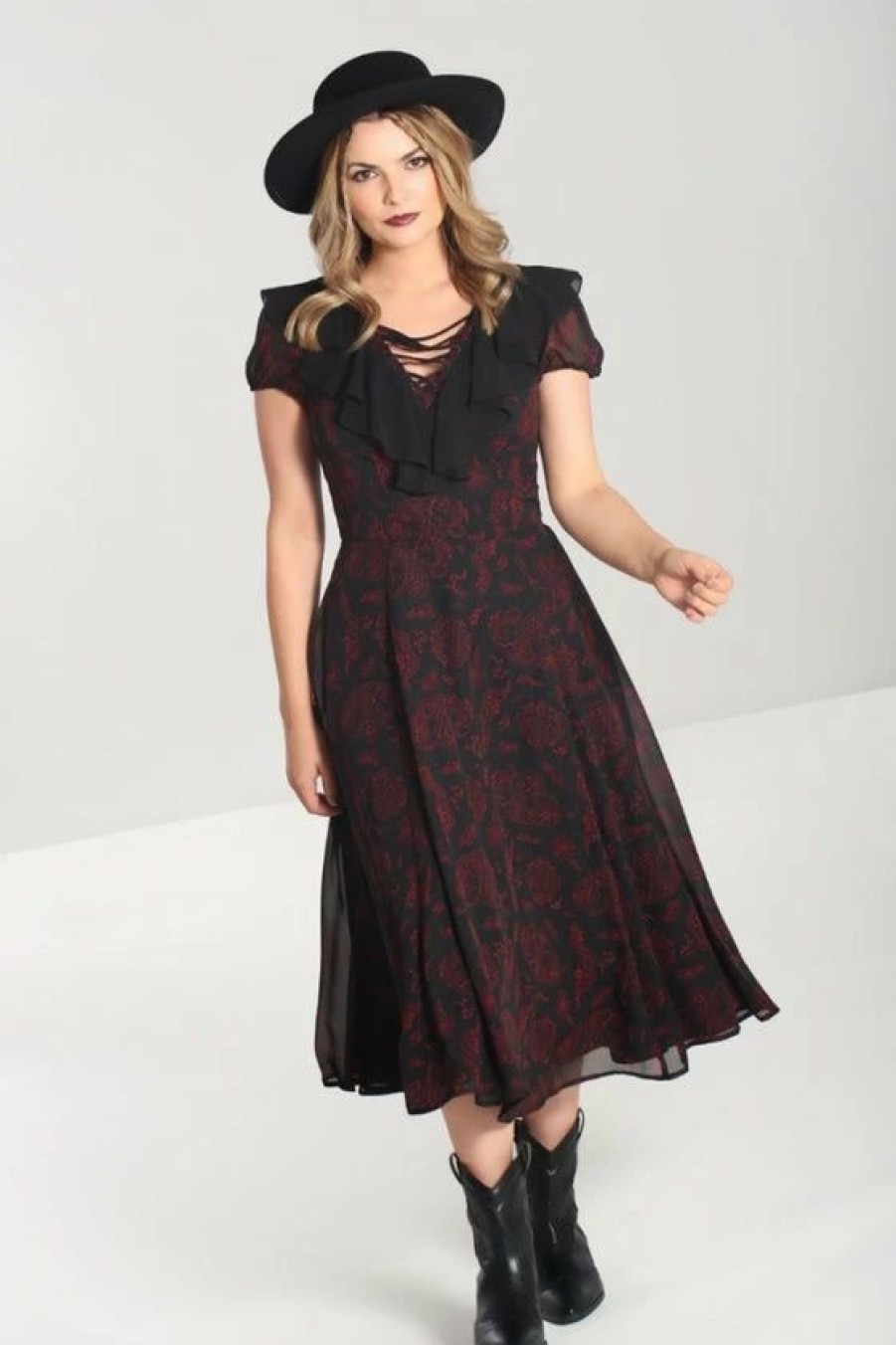 Dark Alternative | * Hell Bunny Clarice Maxi Dress Snake Print