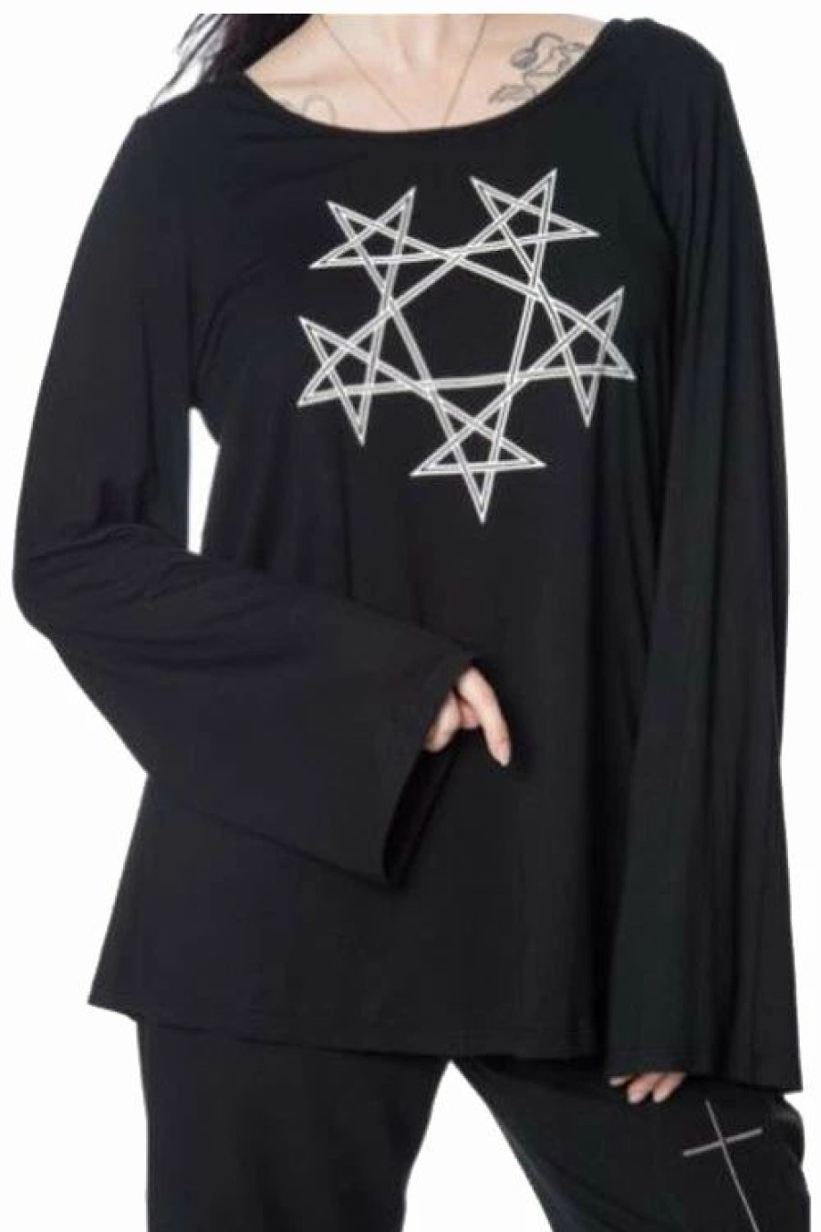 Dark Alternative | * Banned Pentagram Oversized Top