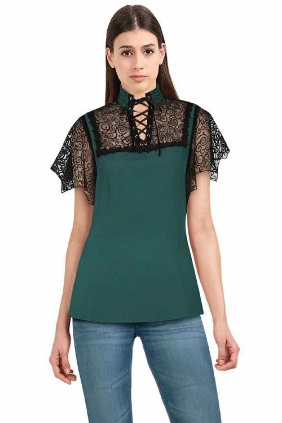 Dark Alternative | * Chicstar Batty Top In Green