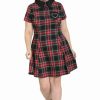 Dark Alternative | * Hell Bunny Heather Mini Dress Tartan With Collar