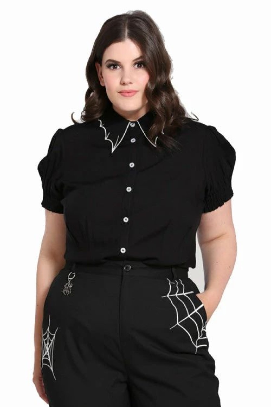 Dark Alternative | * Hell Bunny Drusilla Blouse Bat Collar Detail