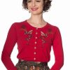 Cardigans | * Banned Rockin' Robin Cardigan In Red With Embroidery