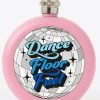 Dark Alternative | * Punky Pins Dance Floor Fuel Round Hip Flask Disco Pink