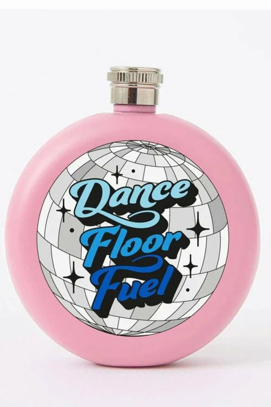 Dark Alternative | * Punky Pins Dance Floor Fuel Round Hip Flask Disco Pink