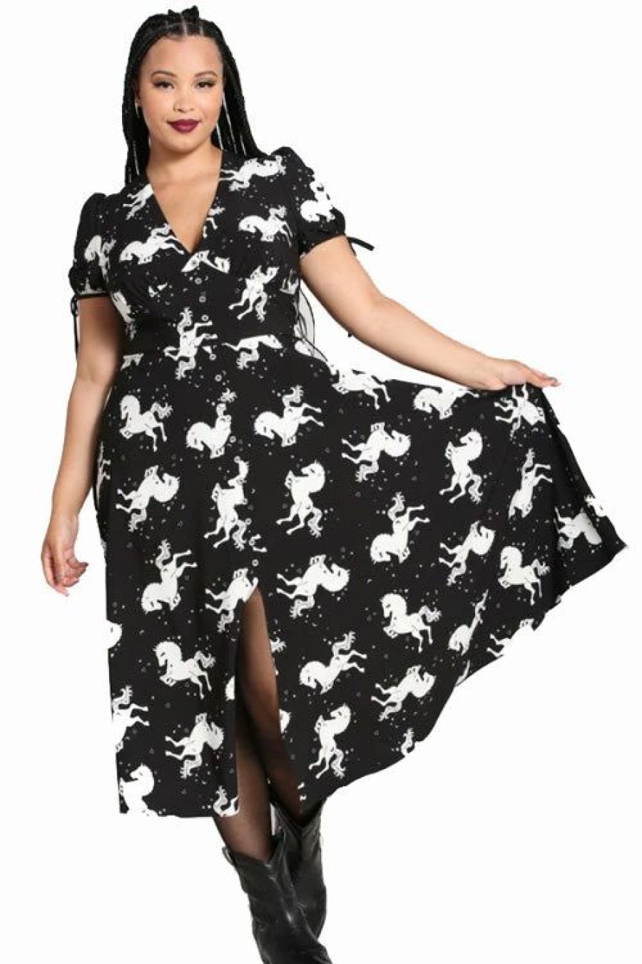 Dark Alternative | * Hell Bunny Sullivan Maxi Dress Cute Horse Print