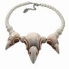 Dark Alternative | * Kreepsville 666 Crow Skull Necklace In Ivory