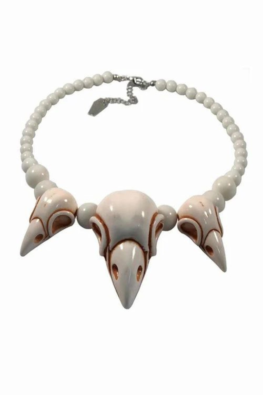 Dark Alternative | * Kreepsville 666 Crow Skull Necklace In Ivory