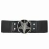 Dark Alternative | * Kreepsville 666 Elastic Belt With Goat Head Baphomet Buckle In Black