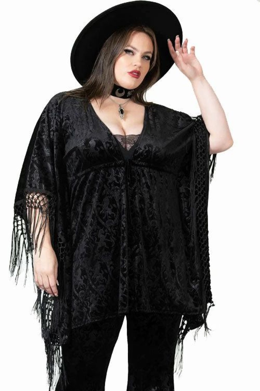 Dark Alternative | * Killstar Mythic Mind Velvet Kimono In Black Festival Ready Unicorns