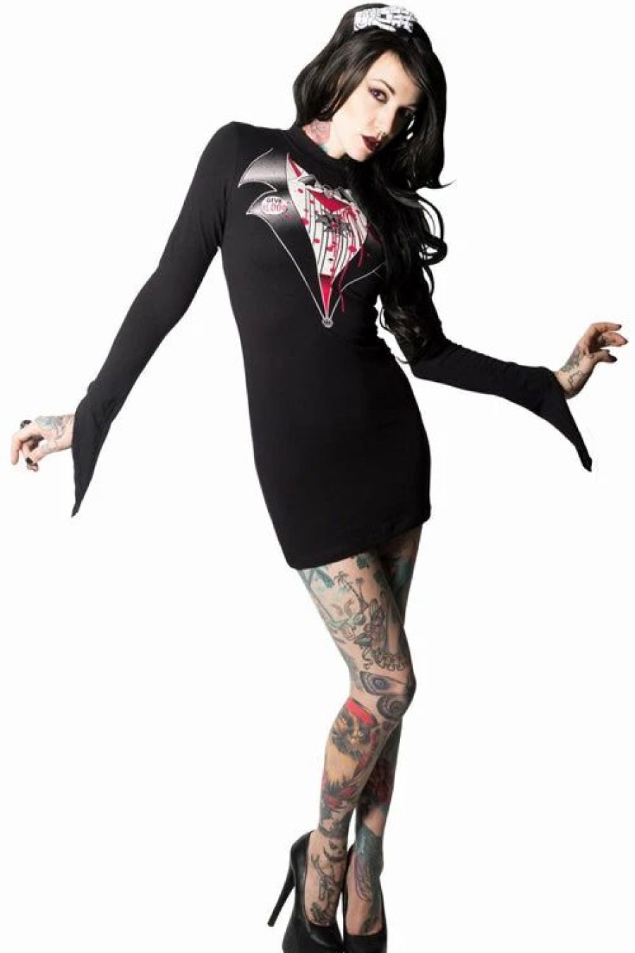 Dark Alternative | * Kreepsville 666 Stretchy Dracula Wiggle Dress