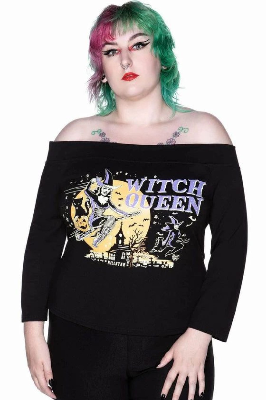 Dark Alternative | * Killstar Witch Queen Bardot Top