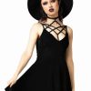 Dark Alternative | * Killstar Magica Dress In Black Velvet With Harness Detailing