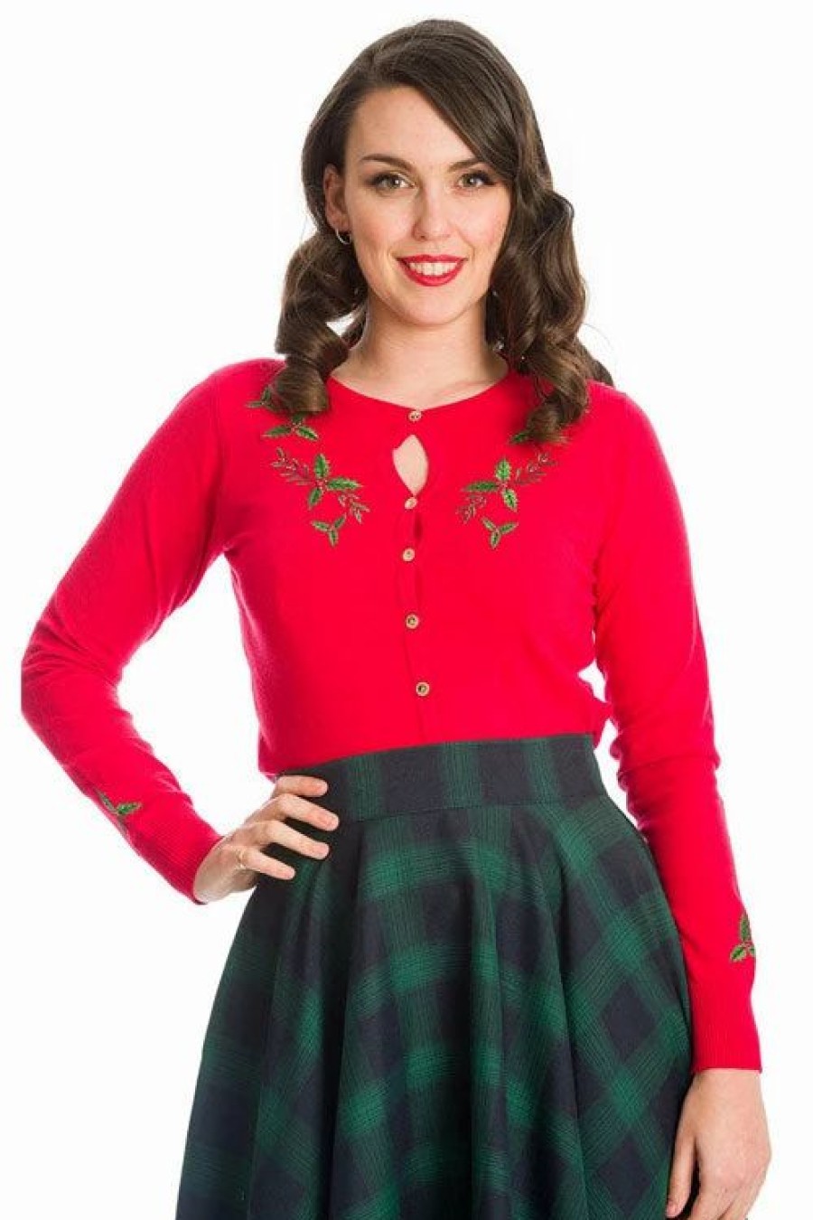 Cardigans | * Banned Holly Go Lightly Cardigan In Red Christmas