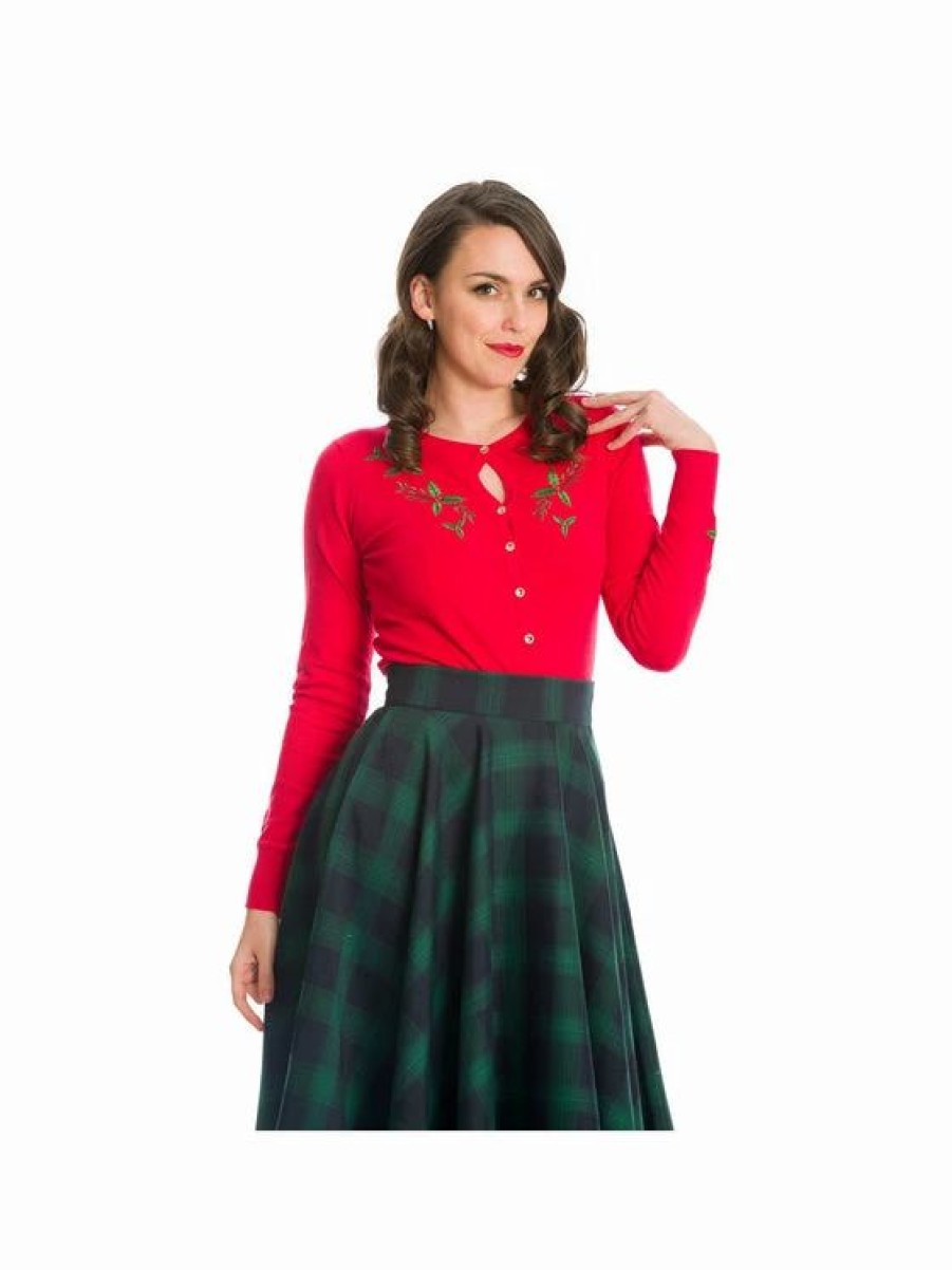 Cardigans | * Banned Holly Go Lightly Cardigan In Red Christmas