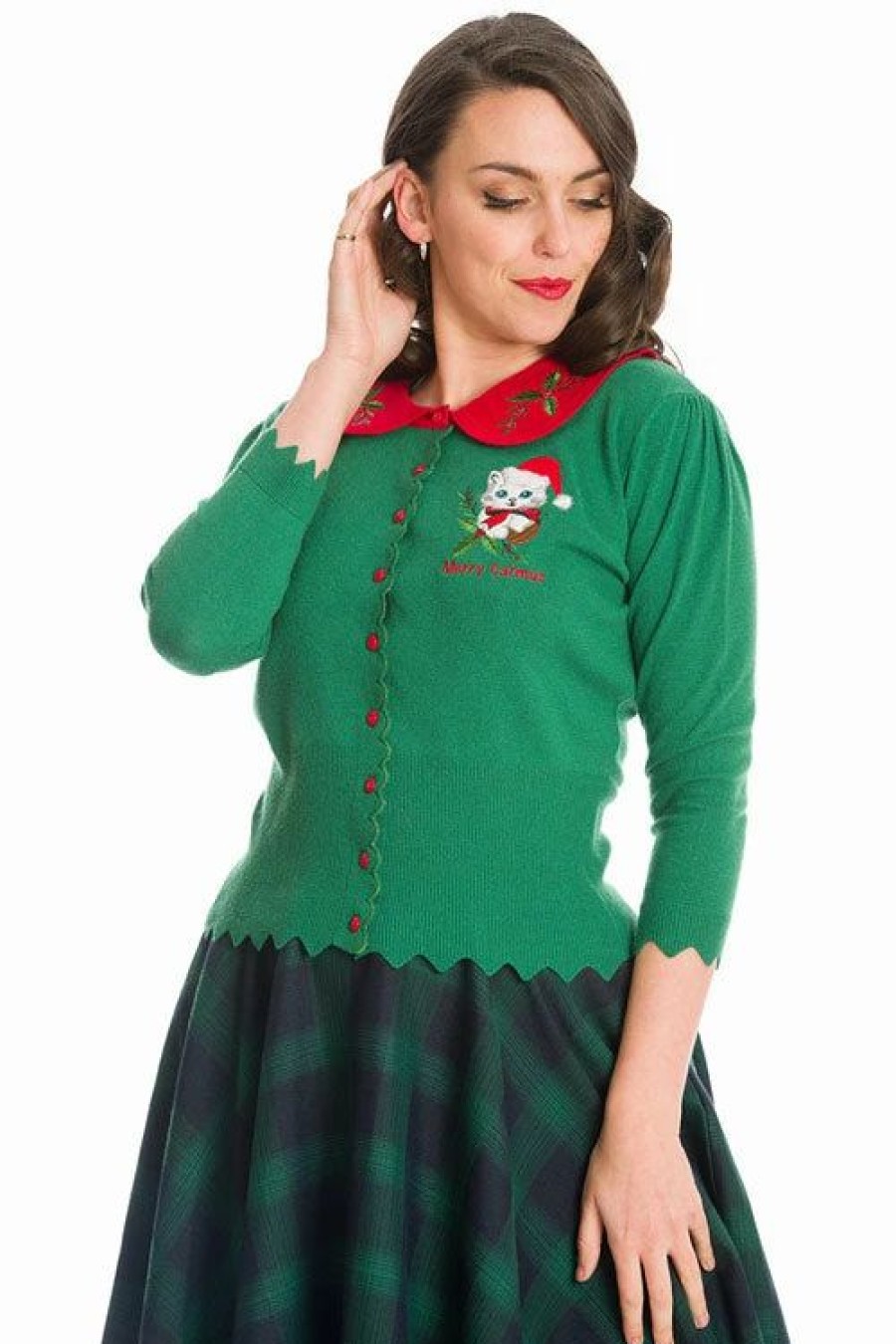 Cardigans | * Banned Merry Catmas Cardigan In Green Christmas