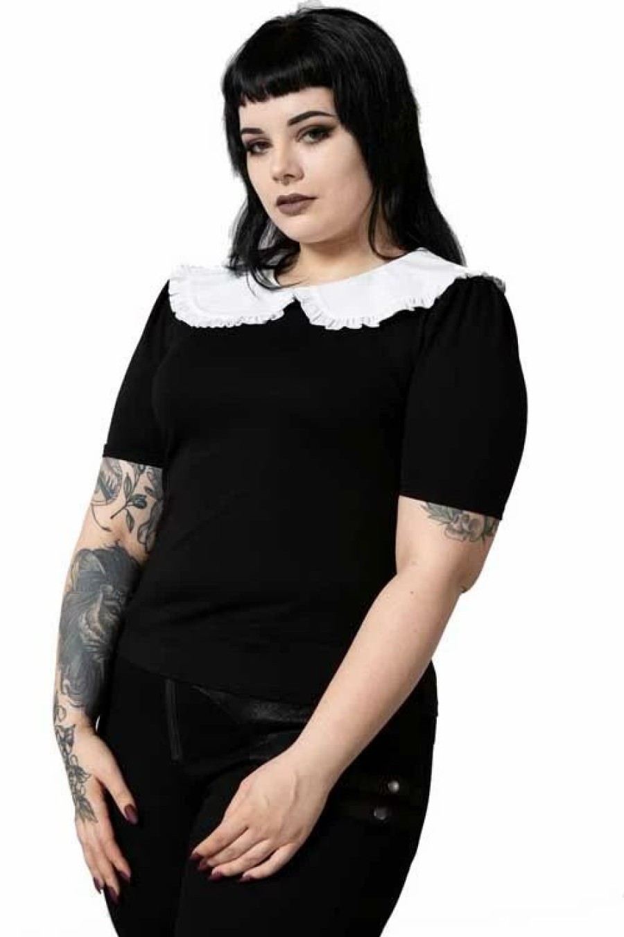 Dark Alternative | * Killstar Ruby Lace Collared Top * Super Soft *