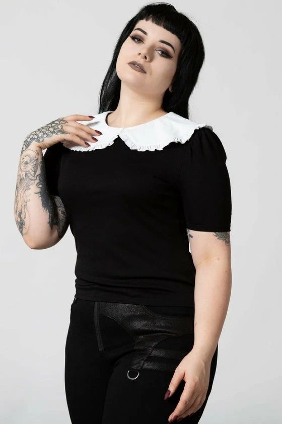 Dark Alternative | * Killstar Ruby Lace Collared Top * Super Soft *