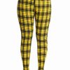 Dark Alternative | * Banned Damien Stretch Skinny Trousers In Yellow Tartan