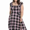 Dark Alternative | * Hell Bunny Hayley Dress Pink Check Tartan Grunge