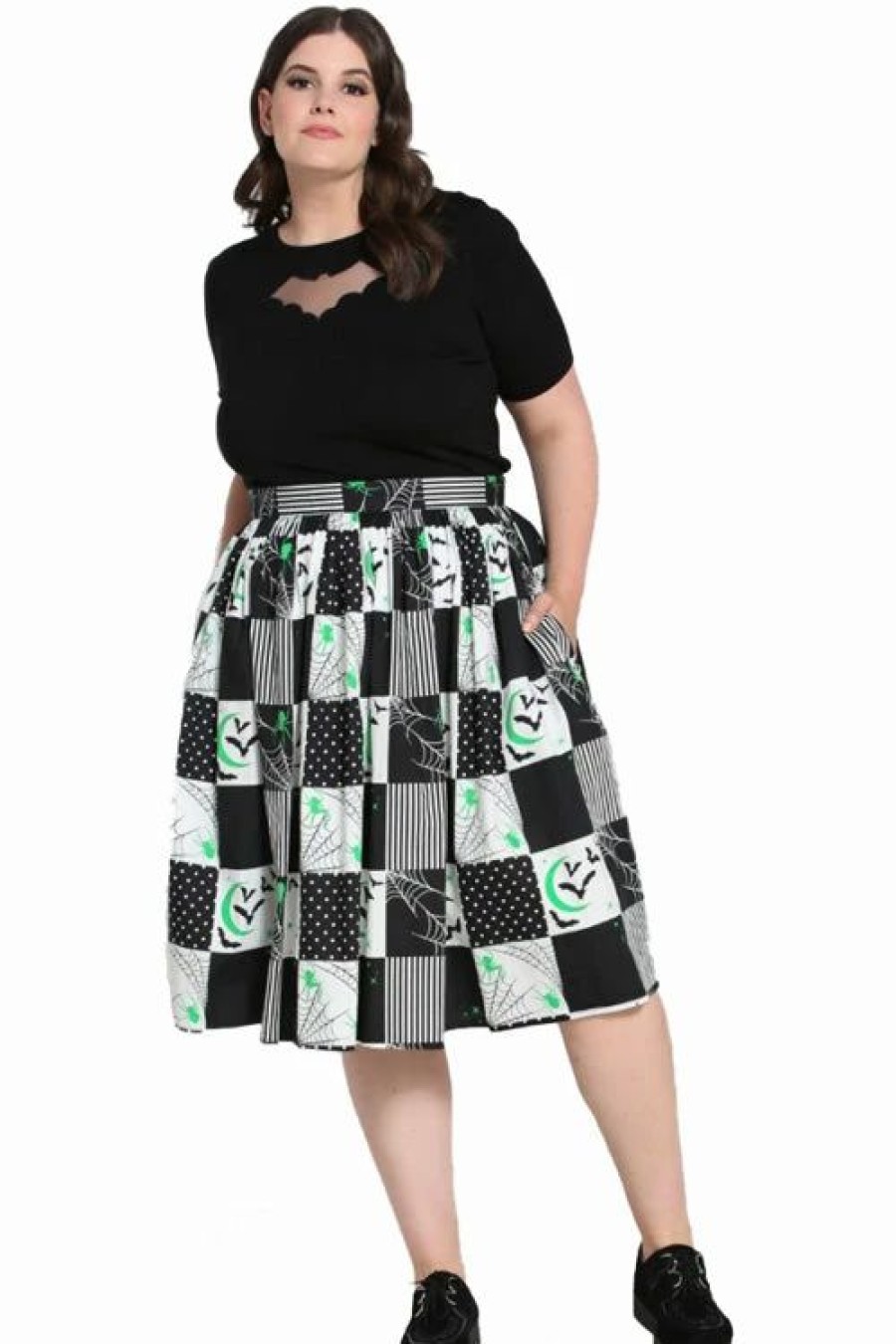 Dark Alternative | * Hell Bunny Annie 50'S Skirt Halloween Bats