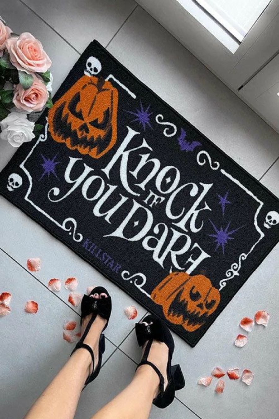 Dark Alternative | * Killstar Knock If You Dare Doormat Halloween Pumpkins