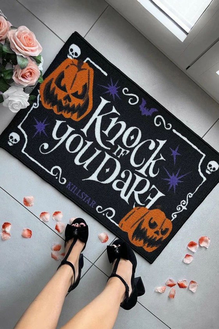 Dark Alternative | * Killstar Knock If You Dare Doormat Halloween Pumpkins