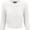 Cardigans | * Mak Sweaters Chunky Vintage Knit Cardigan With 3/4 Sleeves In White