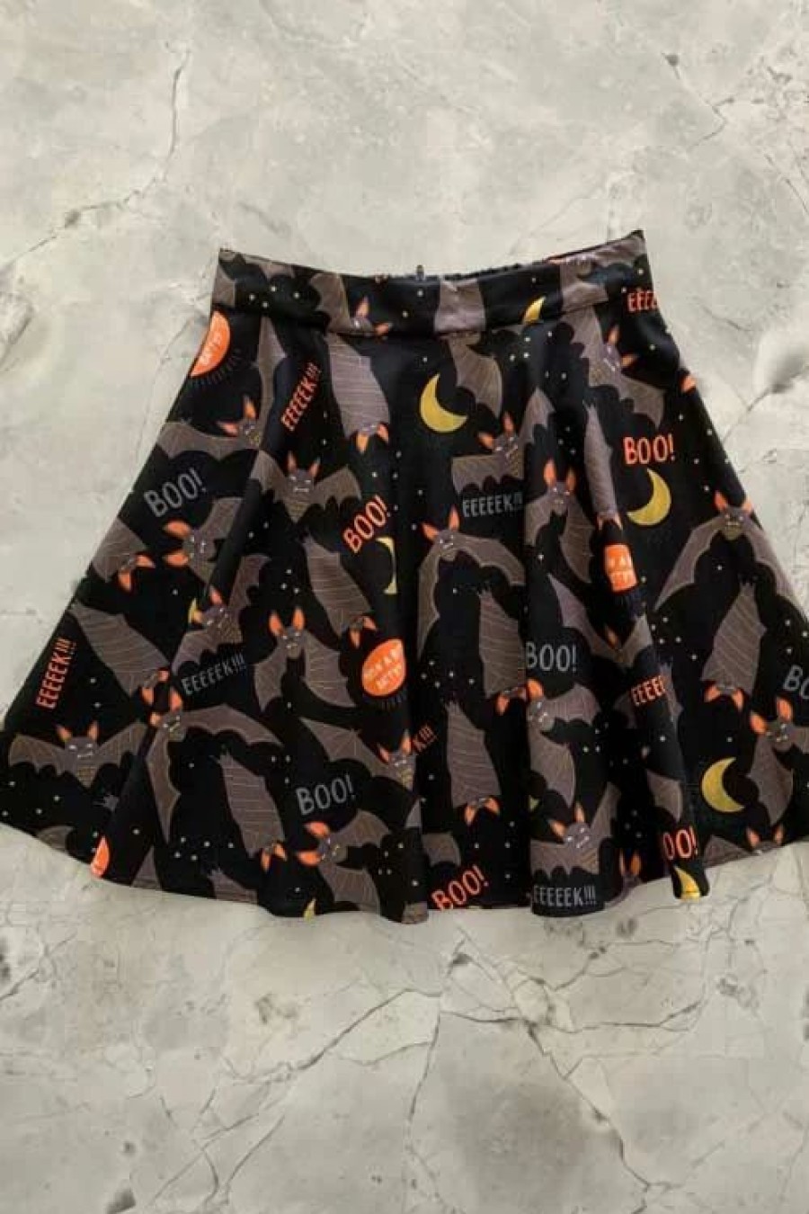 Dark Alternative | * Retrolicious Skater Skirt In Feelin' Batty Halloween Print