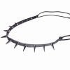 Dark Alternative | * Kitty Deluxe Soft Headband/ Necklace/ Cuff With Long Silver Toned Spikes