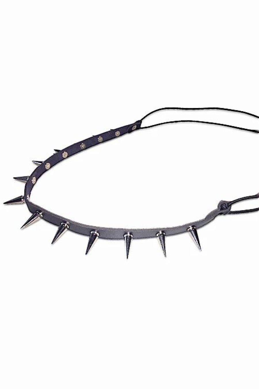 Dark Alternative | * Kitty Deluxe Soft Headband/ Necklace/ Cuff With Long Silver Toned Spikes