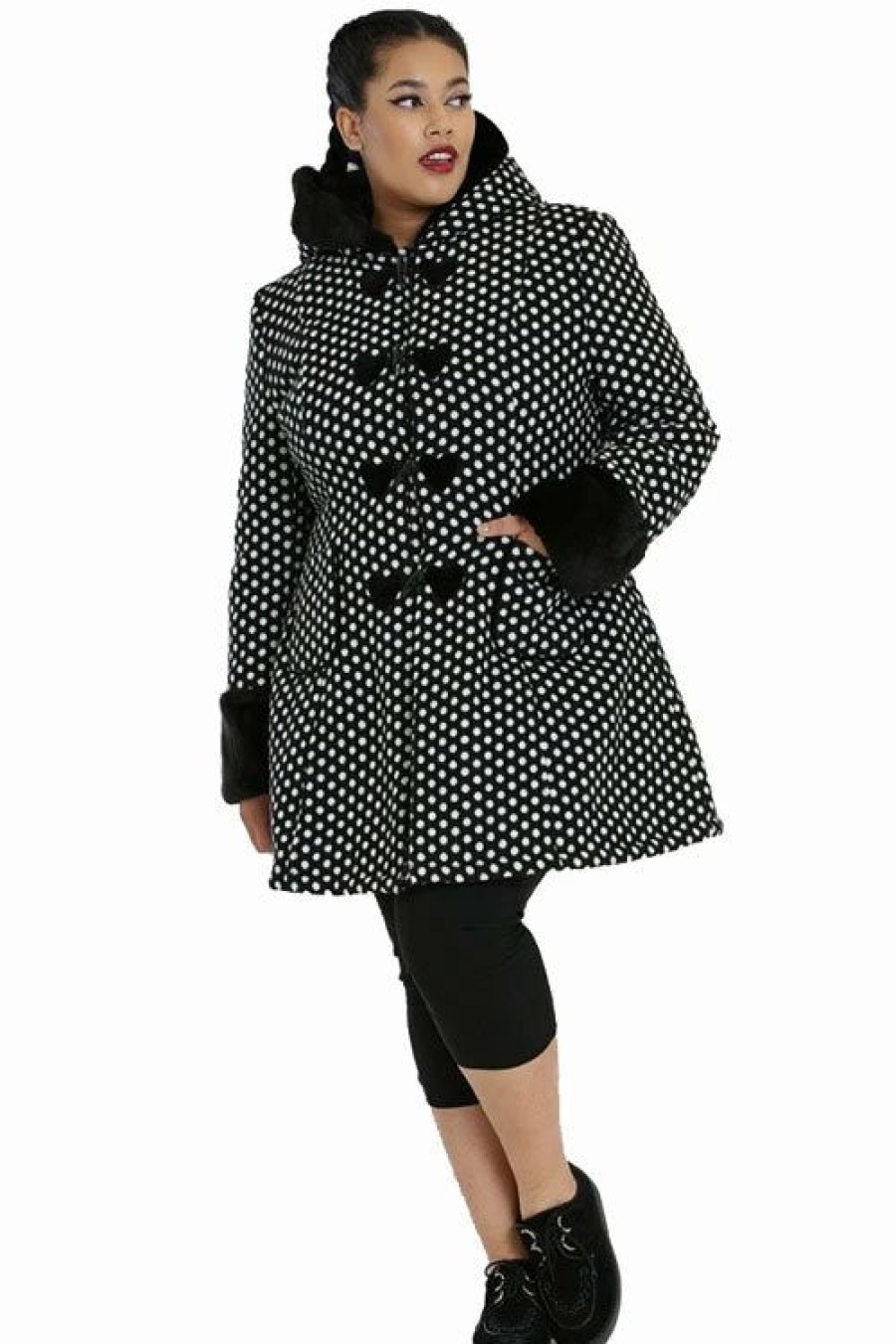 Coats, Capes & Jackets | * Hell Bunny Amelia Coat In Black And White Polkadot