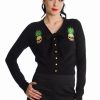 Dark Alternative | * Banned Pineapple Skull Cardigan With Tie Neck