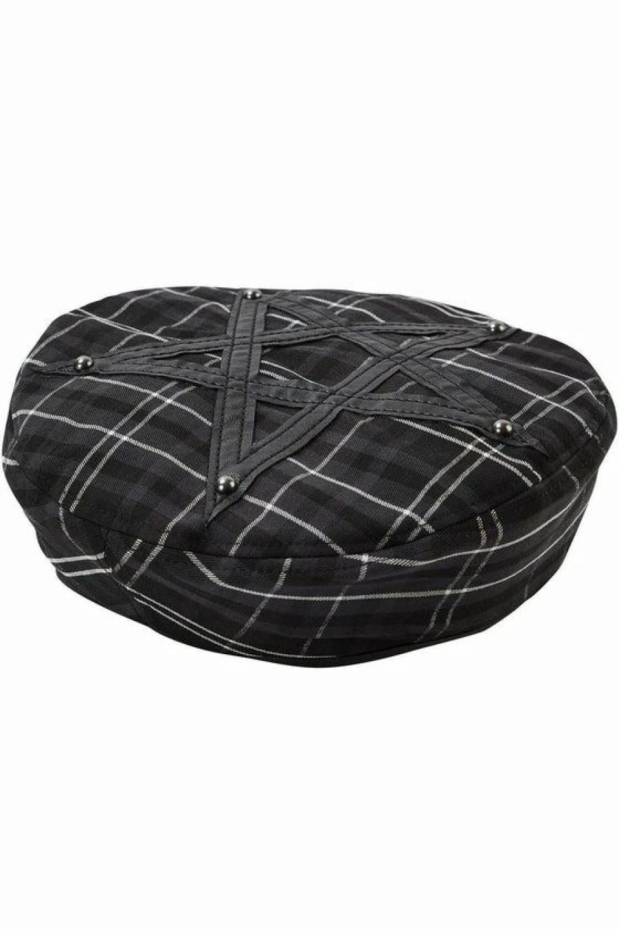 Dark Alternative | * Killstar Dark Fate Beret In Ash Tartan