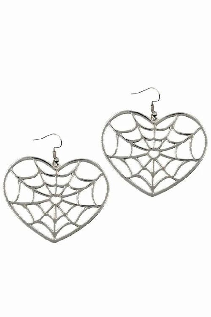 Dark Alternative | * Kreepsville 666 Large Web Heart Earrings