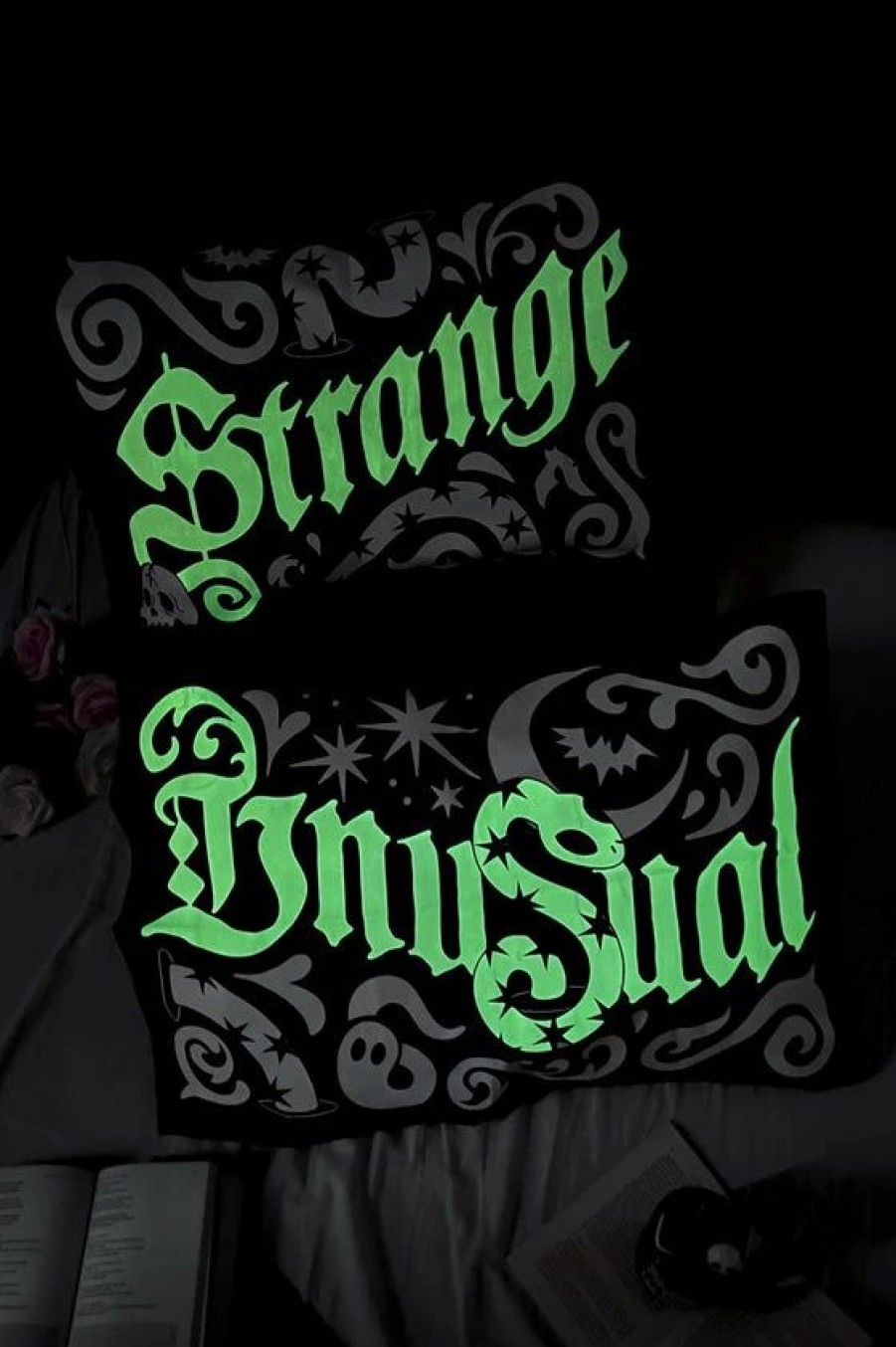 Dark Alternative | * Killstar Strange & Unusual Pillowcase Set Glow In The Dark!