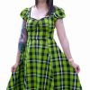 Dark Alternative | * Collectif Mimi Swing Dress In Frogs Breath Tartan