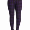 Dark Alternative | * Banned Damien Stretch Skinny Trousers In Purple Tartan