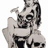 Dark Alternative | * Kreepsville 666 Elvira Silver Comic Skull Extra Large Enamel Pin