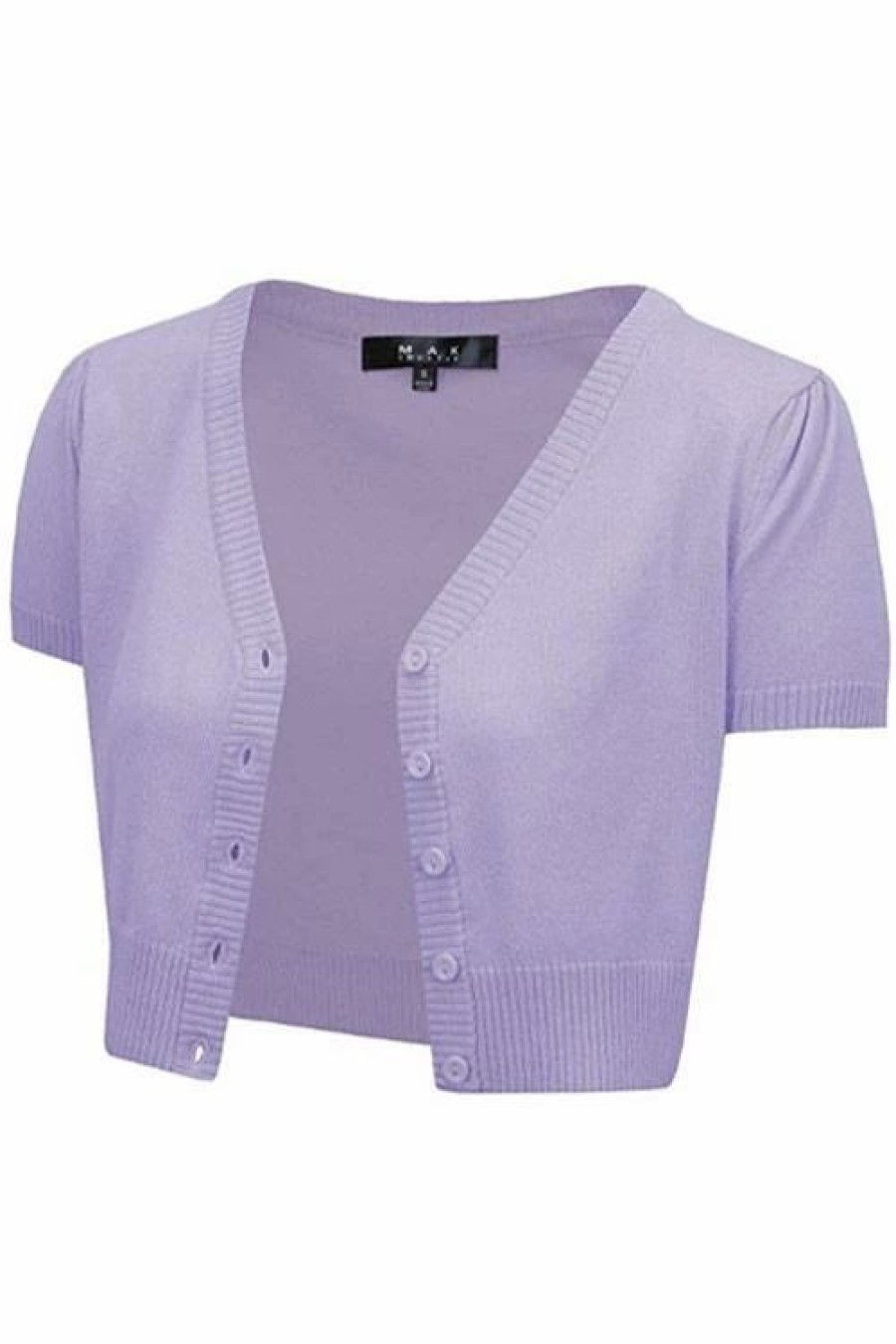 Cardigans | * Mak Sweaters Cropped Cardigan With Short Sleeves In Lilac