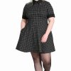 Dark Alternative | * Hell Bunny Tate Mini Dress With Check And Piercing Details Grunge