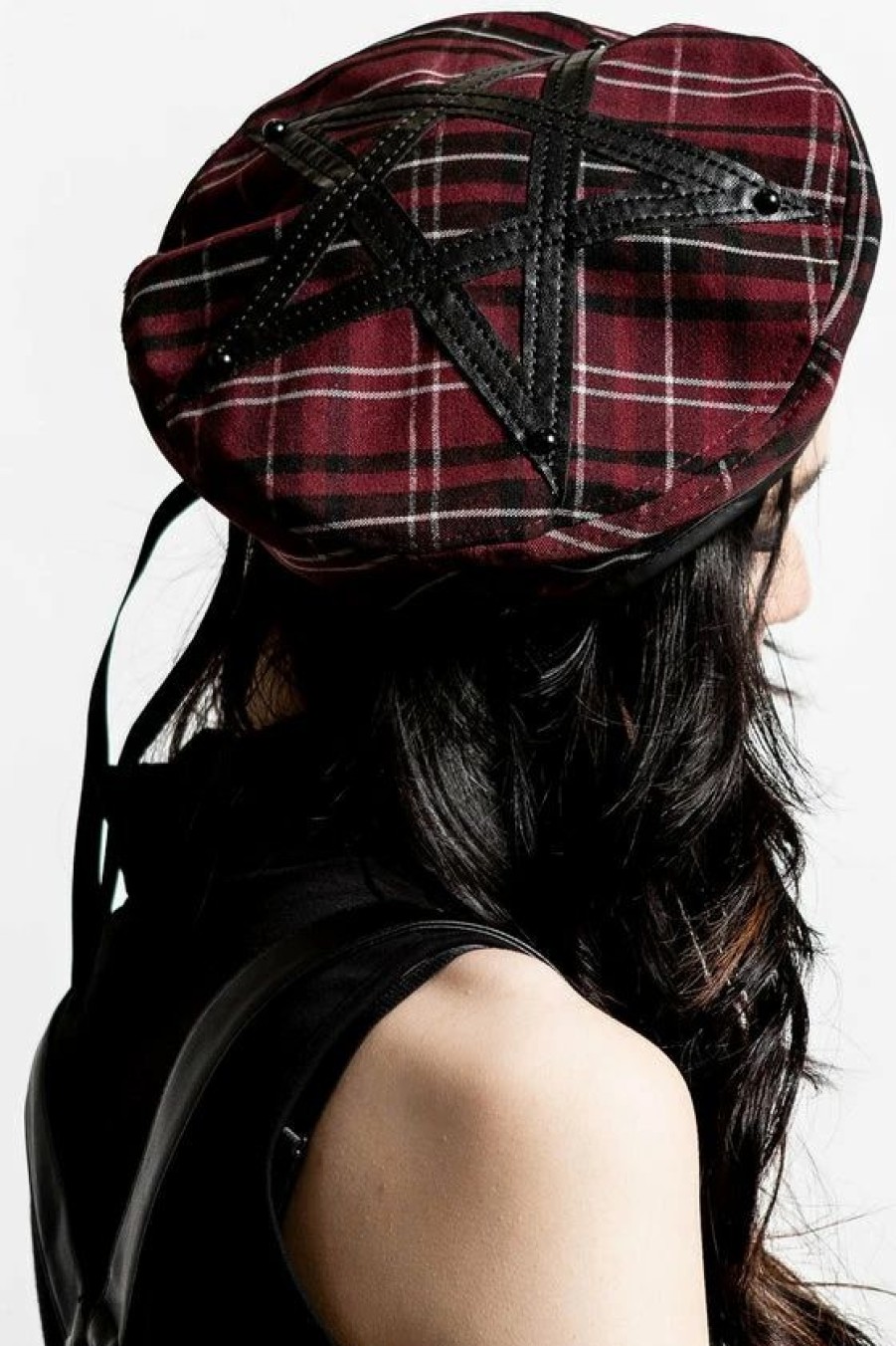 Dark Alternative | * Killstar Dark Fate Beret In Blood Tartan