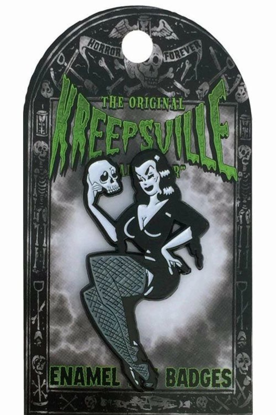 Dark Alternative | * Kreepsville 666 Vampira With Skull Enamel Pin