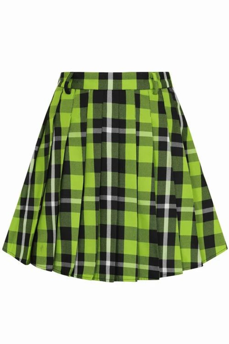 Dark Alternative | * Collectif Daria Pleated Mini Skirt In Frogs Breath Tartan