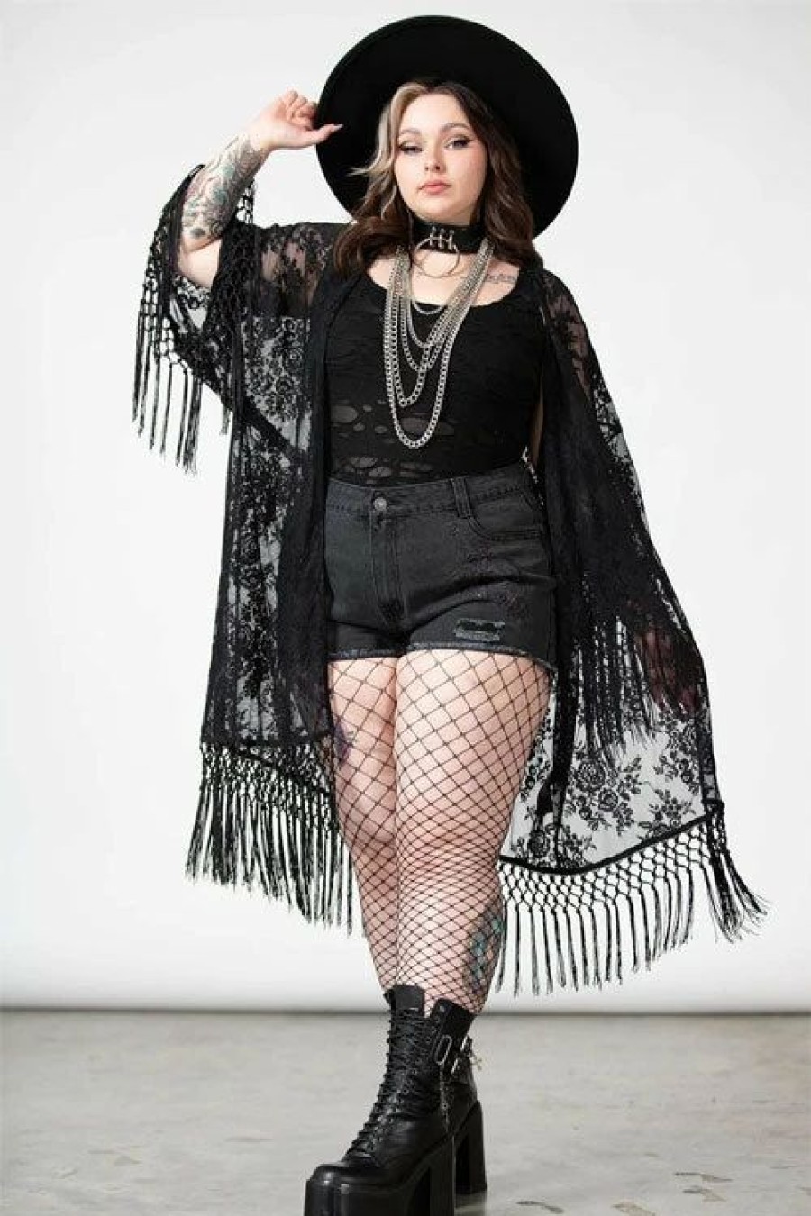 Dark Alternative | * Killstar Witch Hazel Lace Kimono Festival Ready